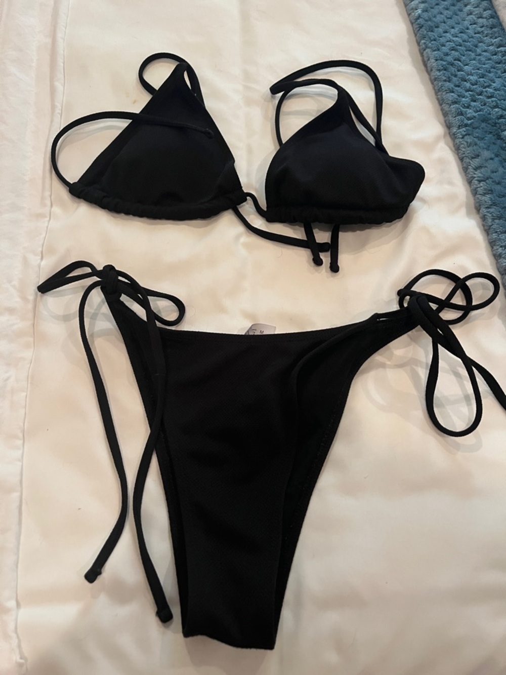 Black Triangle String Bikini Set